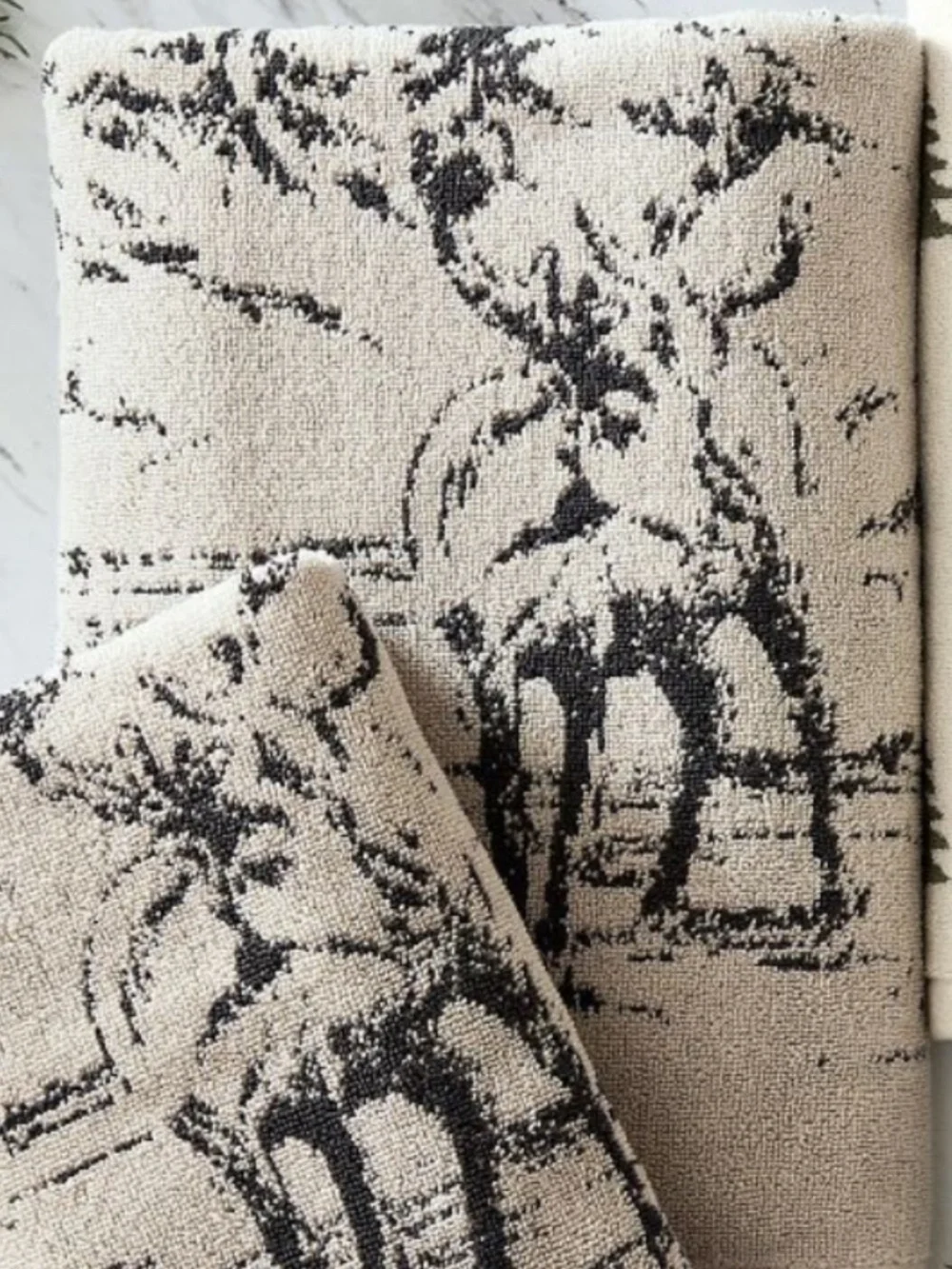 NWT Pottery Barn Rustic Forest Bath Towel Cabin Stag Cottage Woodland